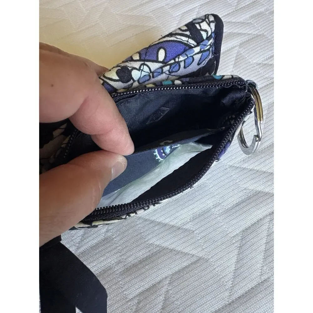 Vera Bradley Blue Floral Paisley ID Wallet Coin Purse Card Holder - Picture 6 of 9